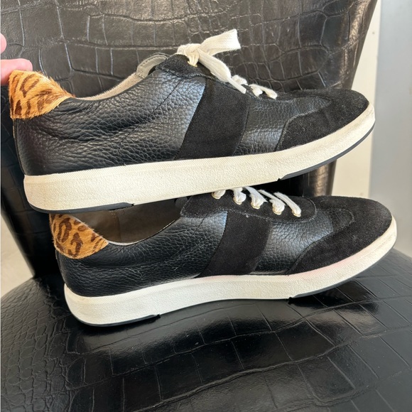 Naturalizer Black Leather and Leopard Print Sneakers - Picture 8 of 10